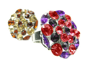 jewelry rings with bright yellow crystals