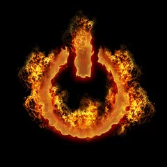 Fotobehang Vlam brandende aan-uitknop  © Spartak