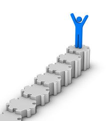 Fototapeta premium leader on top of staircase