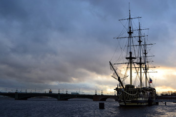 View of St. Petersburg at cloudy sunset