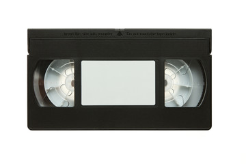Blank vhs video cassette tape isolated on white background