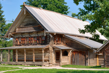 Fototapeta na wymiar Russian log hut at XIX c.