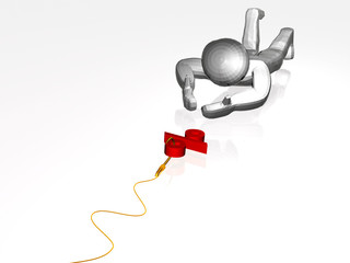 Hook with percent sign and man