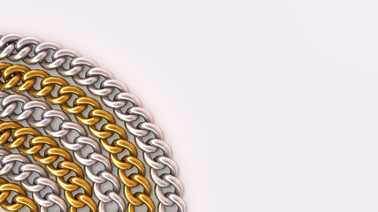 Background of gold and silver chain