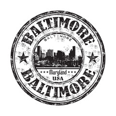 Baltimore black grunge rubber stamp