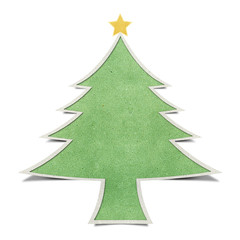 Obraz premium Christmas tree recycled papercraft background
