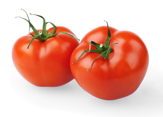 Two red tomatoes