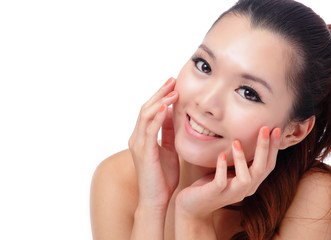 Asian beauty skin care woman smiling