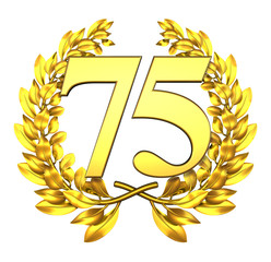 75 seventyfive number laurel wreath