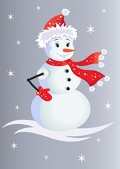 snowman  in anticipation of Christmas