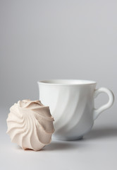 Cup of tea and marshmallow