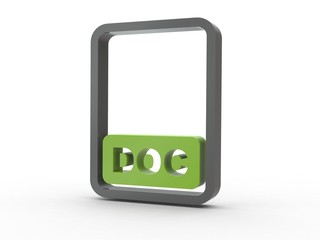 3d Icon Dokument DOC