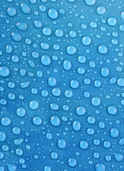 Water drops on blue background