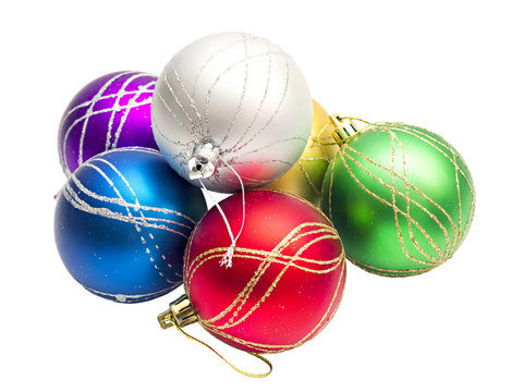 multi-colored Christmas balls