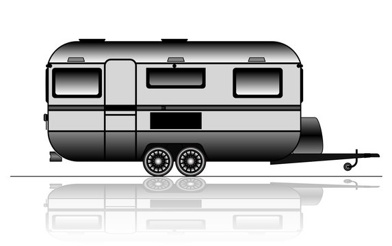 Caravan or camper van, vector