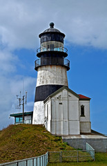 Fototapeta na wymiar Lighthouse at Cape Disappoinment, Washington