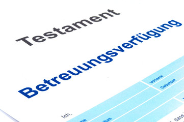Obraz premium Betreuungsverfügung und Testament
