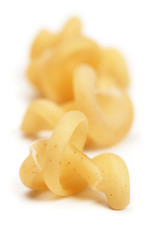 Funghetti pasta isolated on white