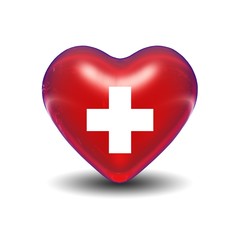 Obraz premium High resolution 3D heart isolated on white