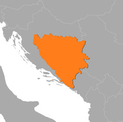 Map of Bosnia and Herzegovina