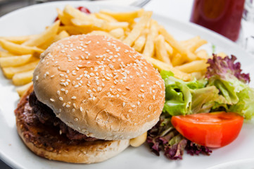 American cheese burger