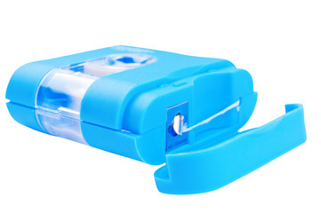 Dental floss on a white background