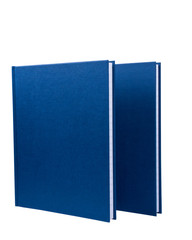 Two blue notepads isolated