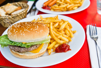 American cheese burger
