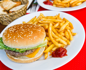 American cheese burger