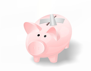 Money box closed with duct tape