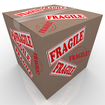 Fragile Cardboard Box Shipment Package Handle with Care