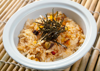 freshly cooked bowl of rice