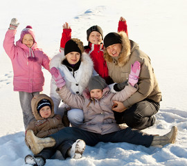 Family in the winter