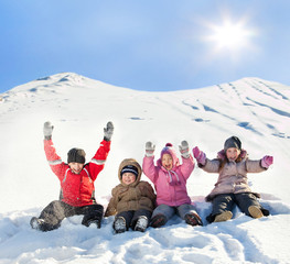 Children in the winter
