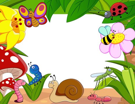 Insects family with snail
