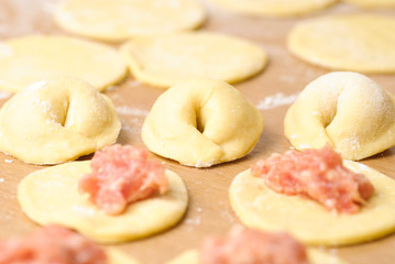 Pelmeni preparation