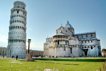Baptistry and Duomo of Pisa in the Snow Christmas Italy