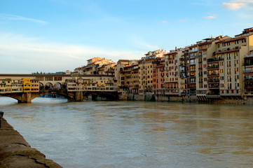 Fototapeta premium Ponte Vecchio over River Arno in Florence Italy