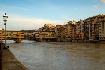 Fototapeta premium Ponte Vecchio over River Arno in Florence Italy