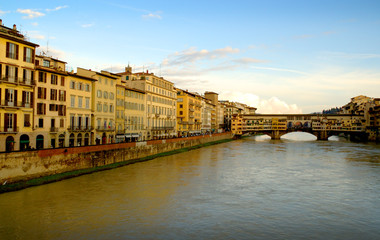 Ponte Vecchio over River Arno in Florence Italy