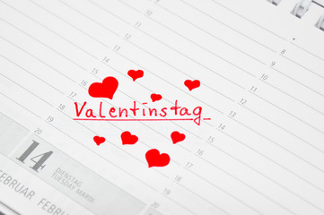 Valentinstag im Kalender notiert