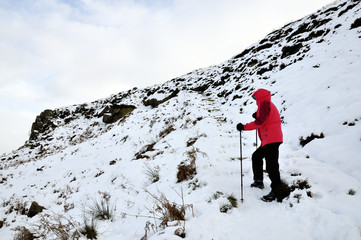 Hiker in snow