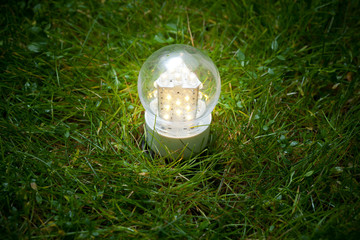 led lamp on the grass
