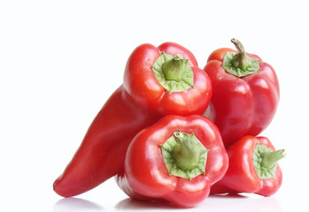 isolated red paprika on white background