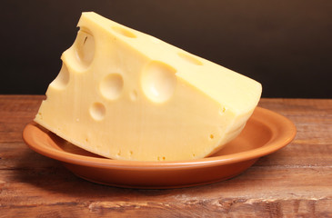 Сheese on a saucer in the room