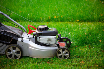 lawn mower closeup