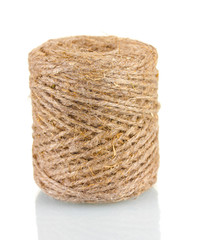 Hank of rope isolated on white