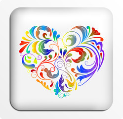 Obraz premium button heart