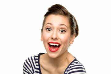 Excited young woman