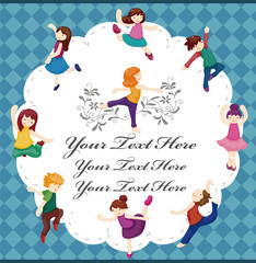 cartoon dancer card
